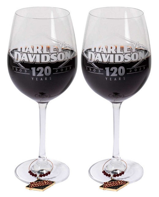 Harley-Davidson 120th Anniversary Wine Glass Set