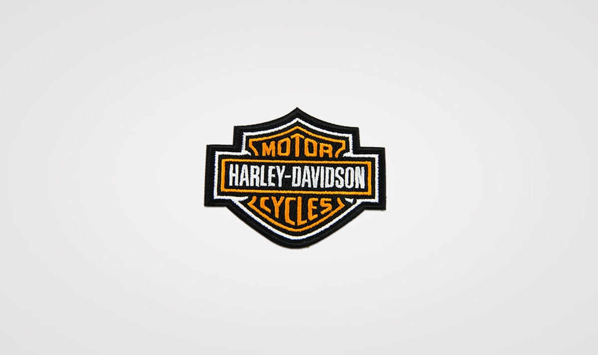 Harley-Davidson Bar &amp; Shield Patch 3&quot; Orange-SA11390-Rolling Thunder Harley-Davidson
