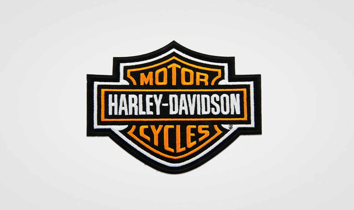 Harley-Davidson Orange Bar &amp; Shield Patch 5.6&quot;-SA11413-Rolling Thunder Harley-Davidson