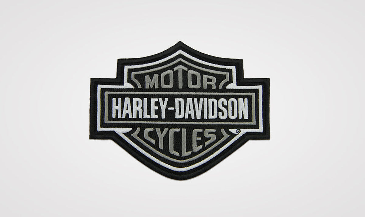 Harley-Davidson Grey Bar &amp; Shield Patch 5.6&quot;-SA11451-Rolling Thunder Harley-Davidson