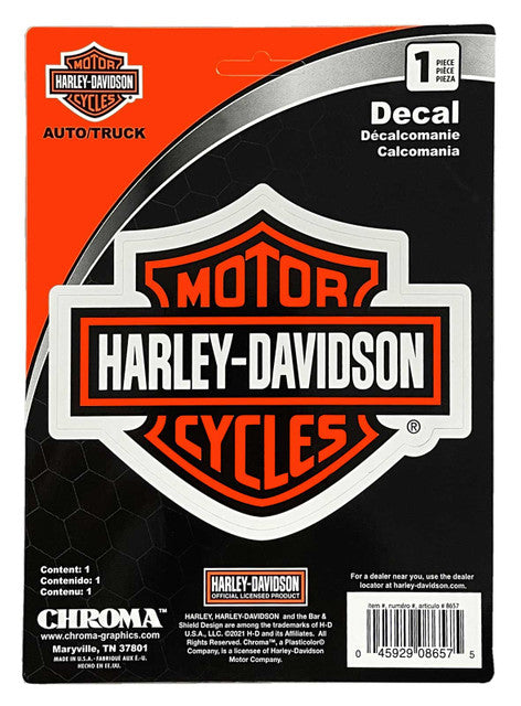 Harley-Davidson B&amp;S Orange/White Decal-CG8657-Rolling Thunder Harley-Davidson
