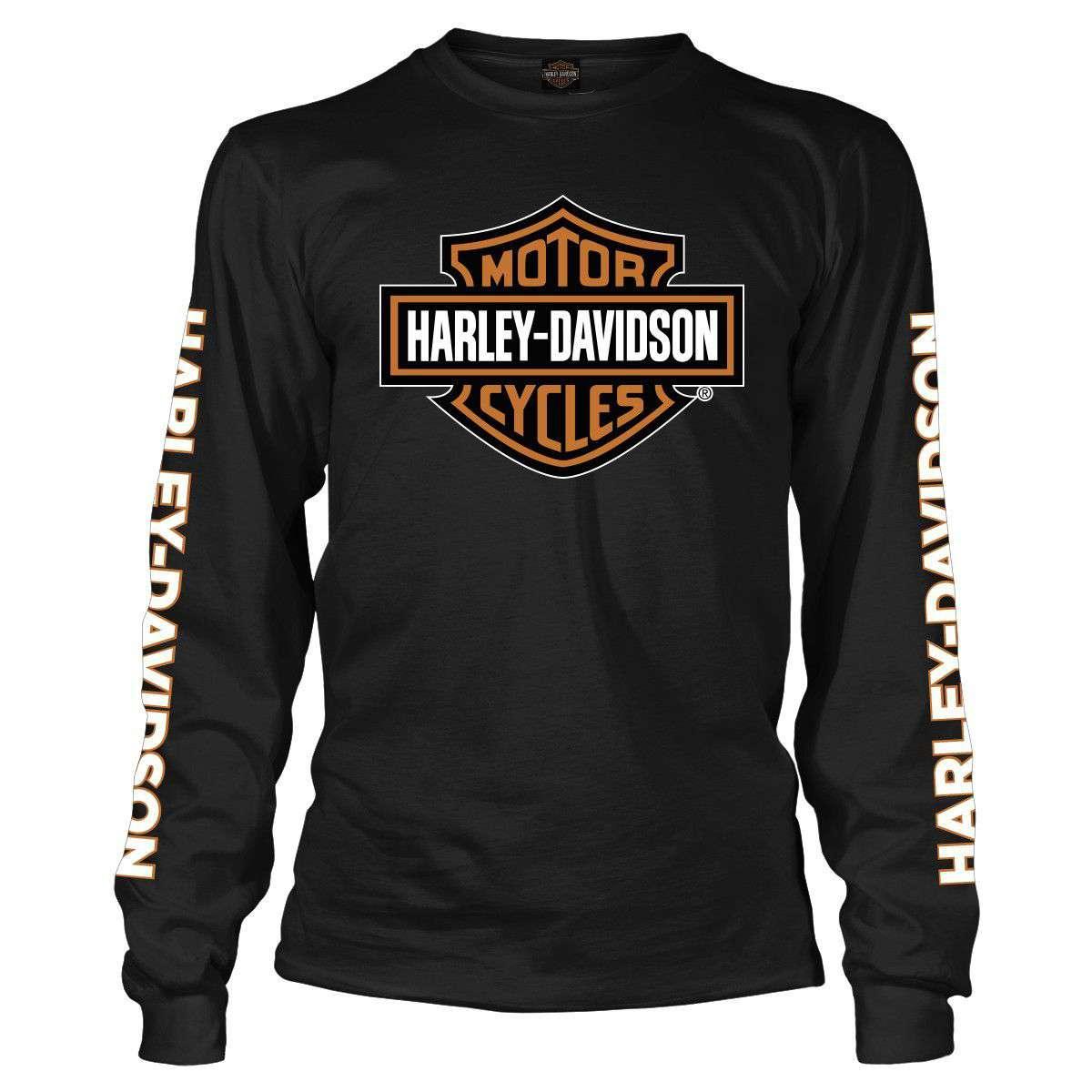 Harley-Davidson Bar &amp; Shield Long Sleeve Tee With Sleeve Print-Rolling Thunder Harley-Davidson