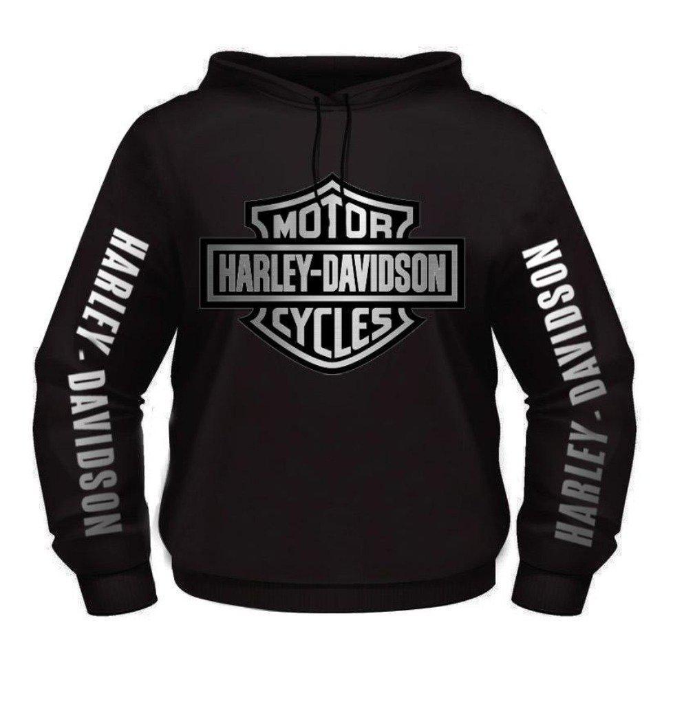 Harley-Davidson Silver Bar & Shield Hoodie-Rolling Thunder Harley-Davidson