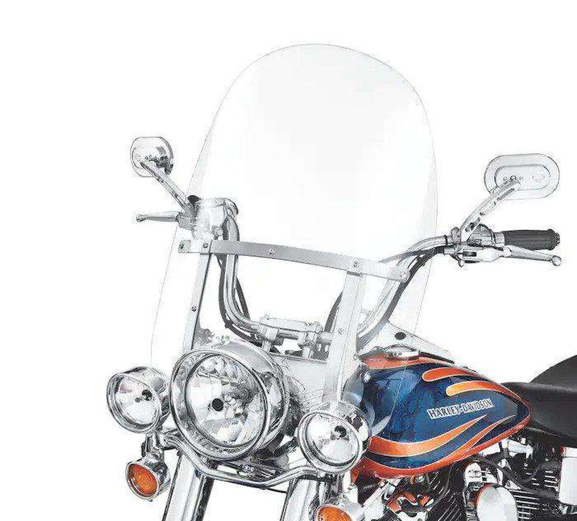 King-Size H-D Detachables Windshield For Fl Softail Models - 21 In. Clear, Polished Braces-57400112-Rolling Thunder Harley-Davidson
