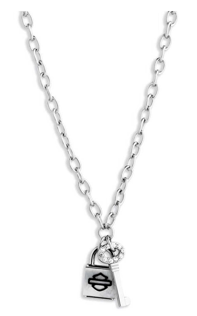 Harley-Davidson Lock &amp; Key Ladies Necklace