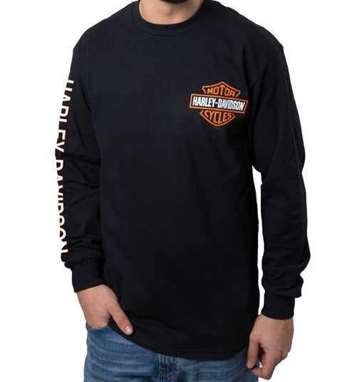 Harley-Davidson L/S Tee with Small Bar &amp; Shield Chest Print