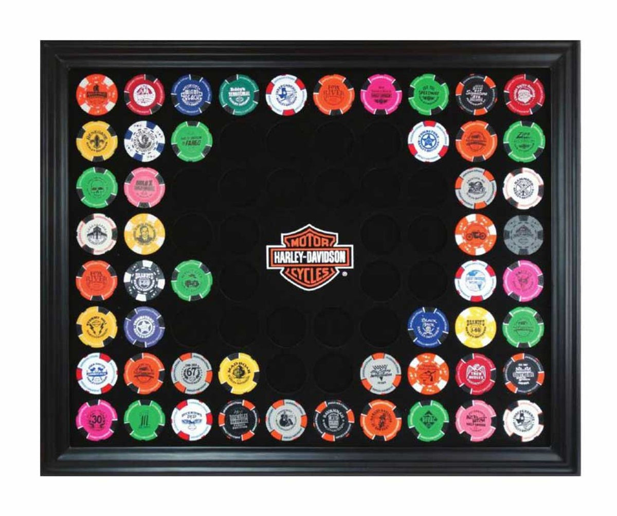 Harley-Davidson 76Pc Poker Chip Frame