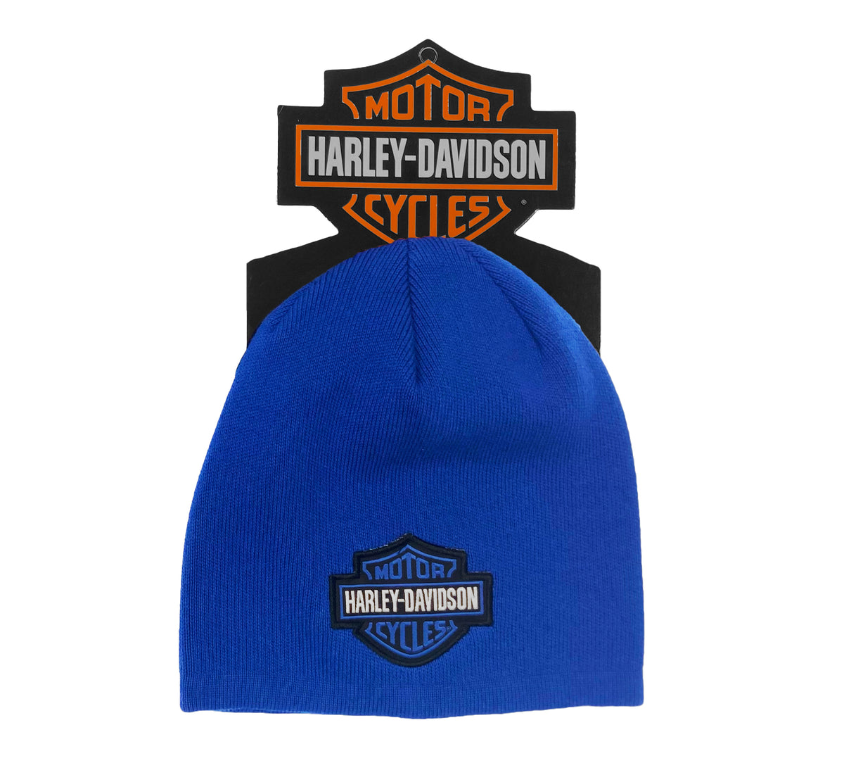 Boy&#39;s Blue Bar &amp; Shield Beanie