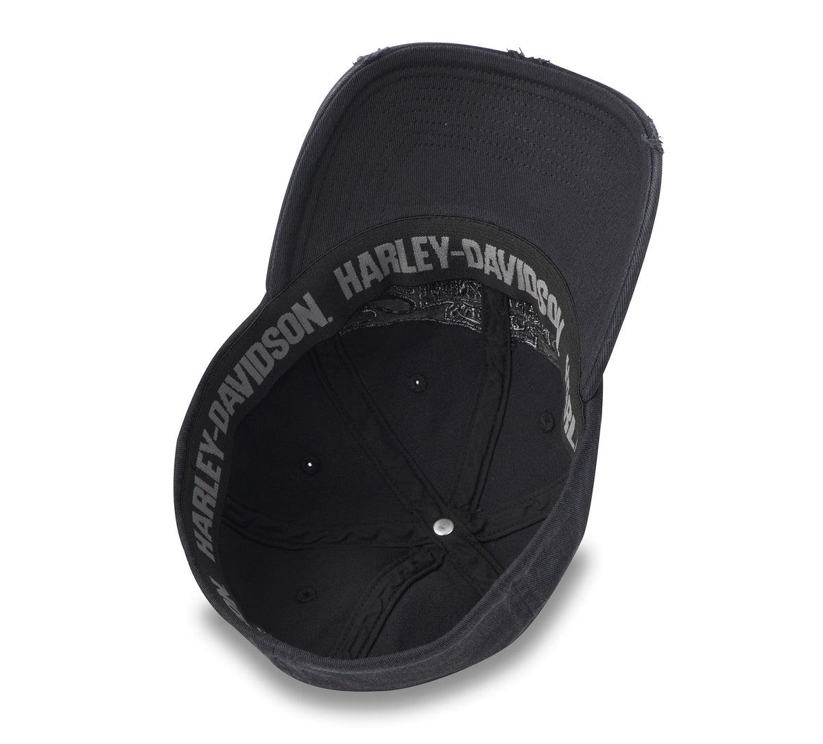 Harley-Davidson Flying Lap Distressed Stretch Cap (Black)