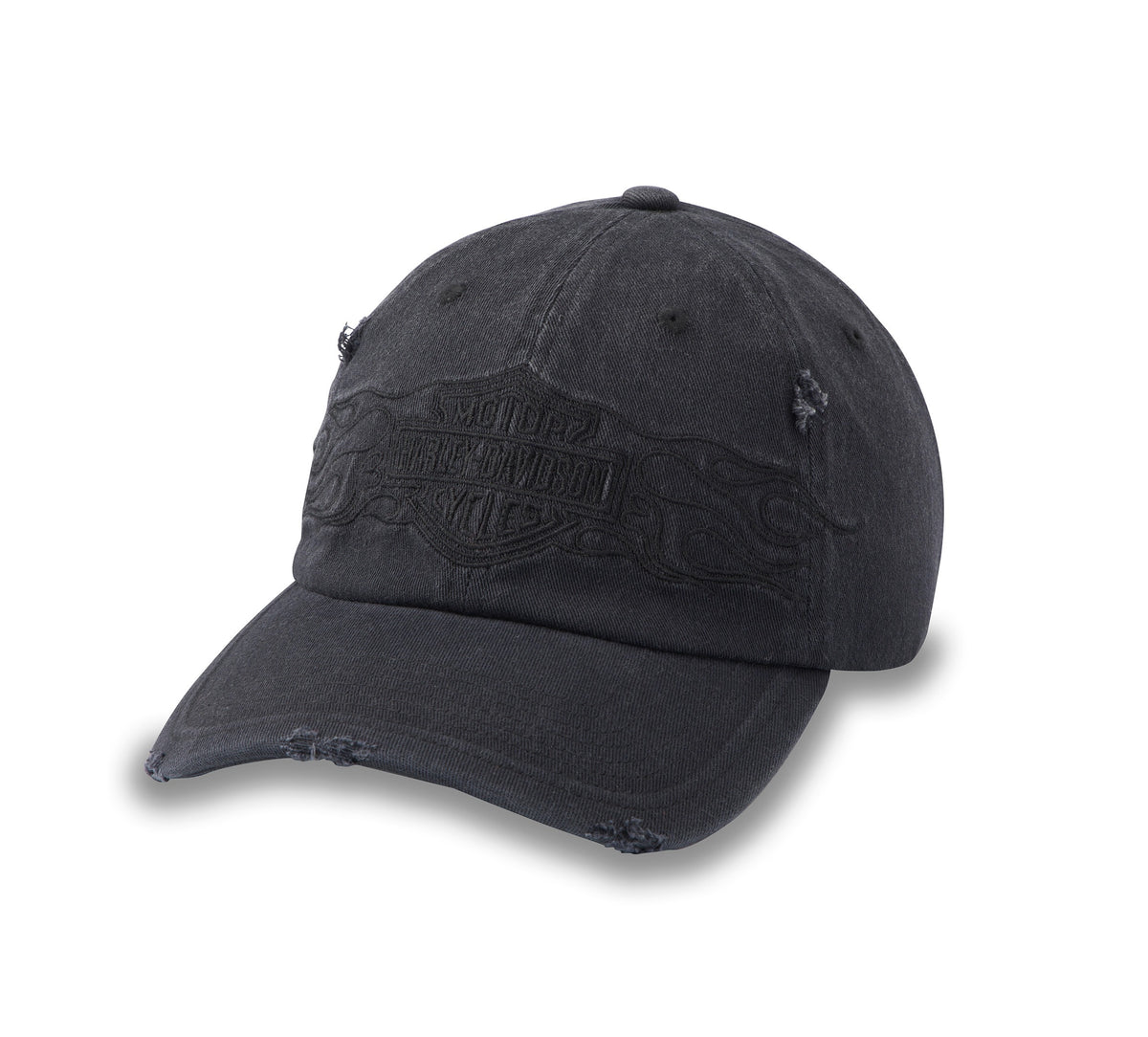 Harley-Davidson Flying Lap Distressed Stretch Cap (Black)