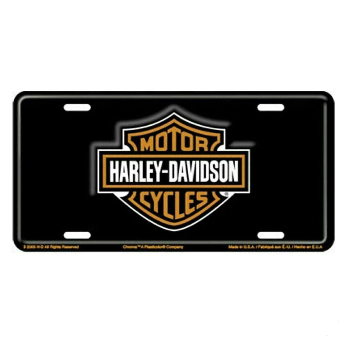 Harley-Davidson Bar &amp; Shield Stamped Metal License Plate