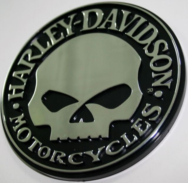Harley-Davidson Aufkleber Willie G Skull chrom im Thunderbike Shop