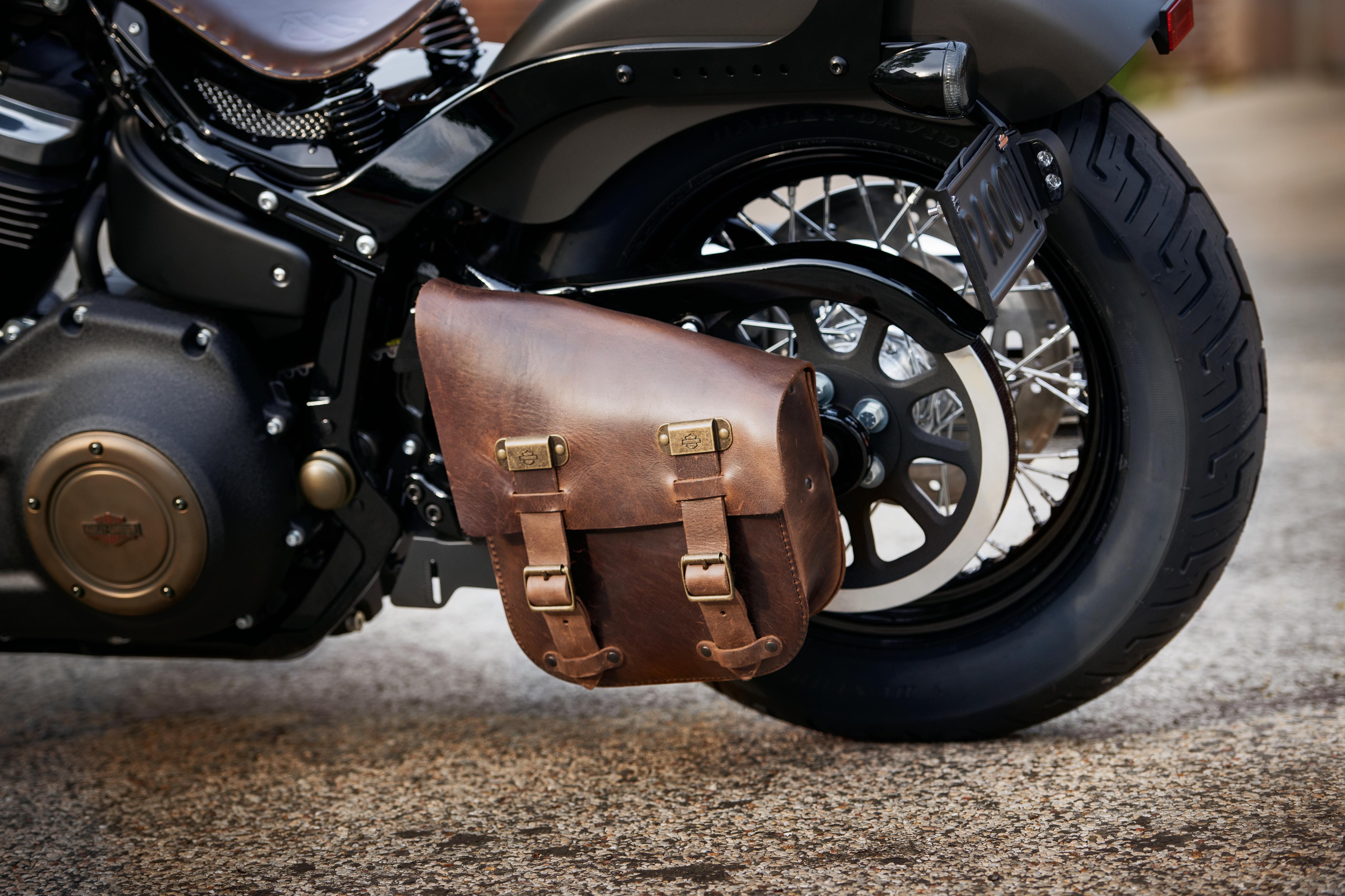 Swing arm saddlebags deals harley softail