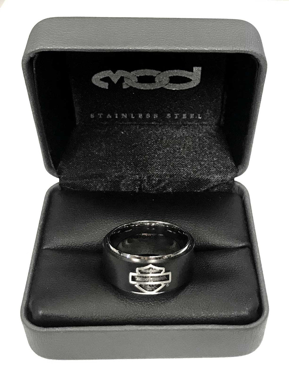 Harley-Davidson Black Steel Band Ring