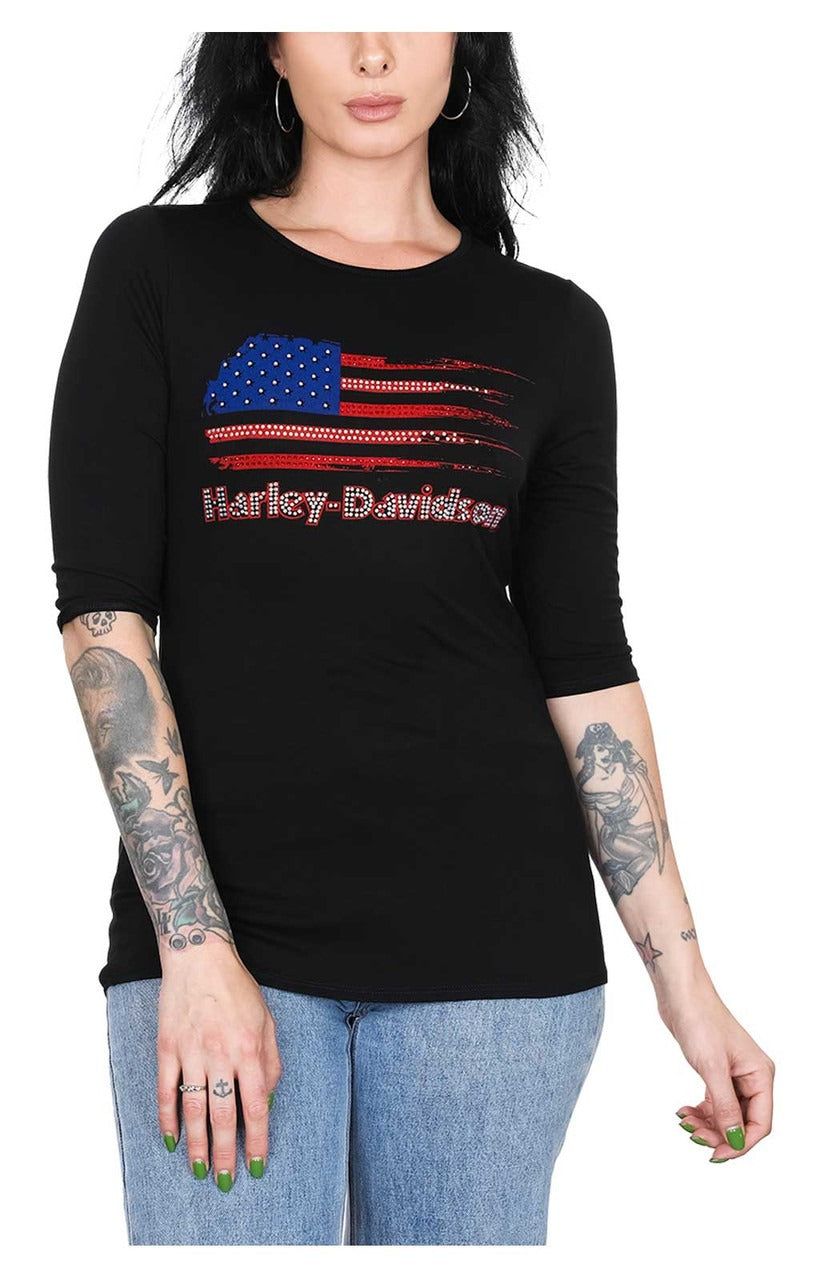 Harley-Davidson Ladies Unto The Beach 3/4 Sleeve Top