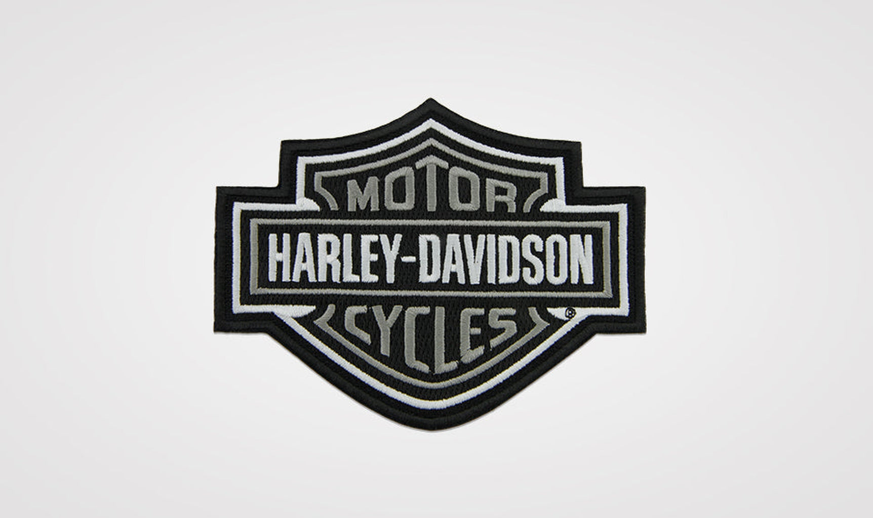 Harley-Davidson Grey Bar & Shield Patch 5.6"-SA11451-Rolling Thunder Harley-Davidson