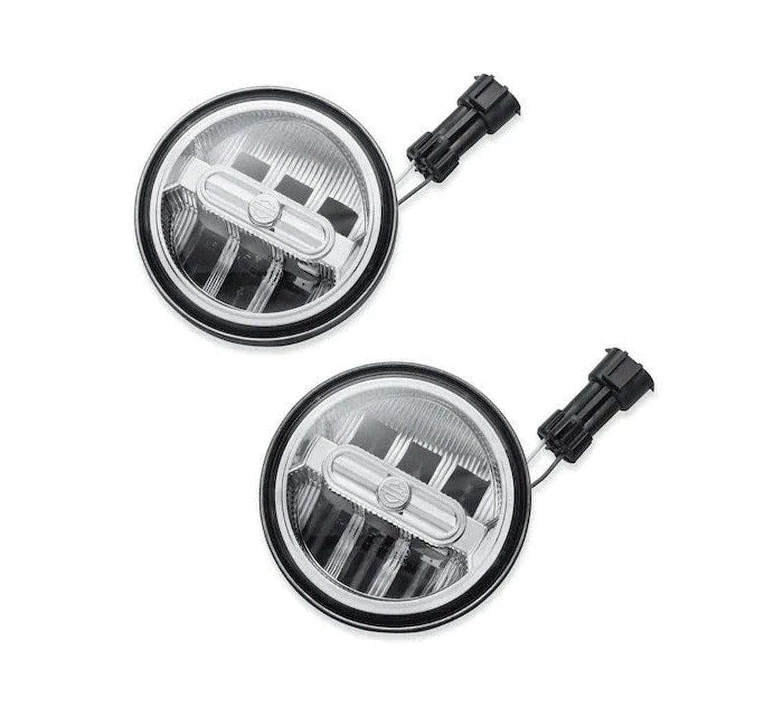 4 In. Daymaker Signature Reflector Led Auxiliary Lamps - Chrome-68000252-Rolling Thunder Harley-Davidson