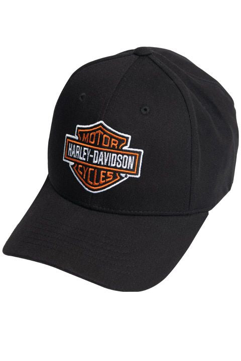 Harley-Davidson Black Cap With Orange Bar &amp; Shield-Rolling Thunder Harley-Davidson