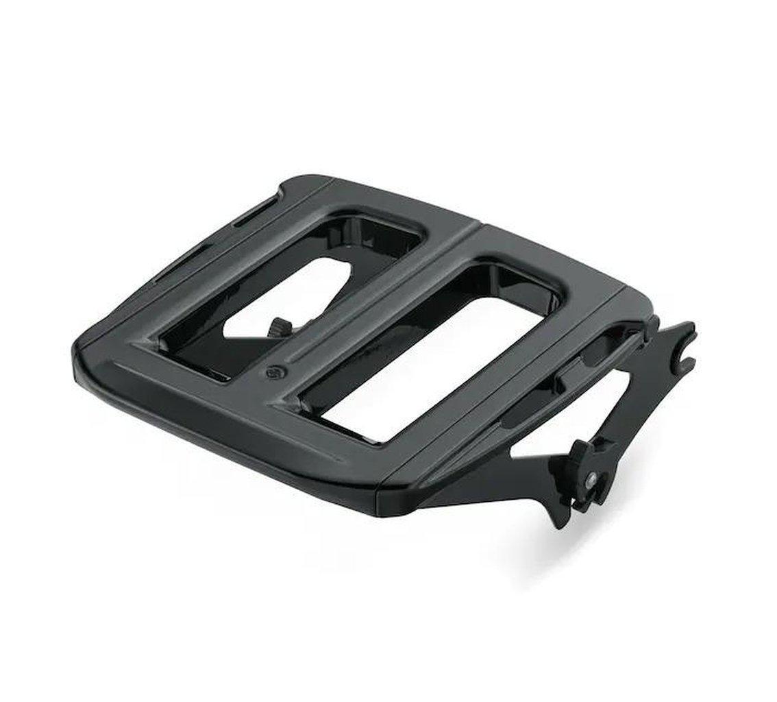 Adjustable Two-Up Gloss Black Luggage Rack-50300076B-Rolling Thunder Harley-Davidson