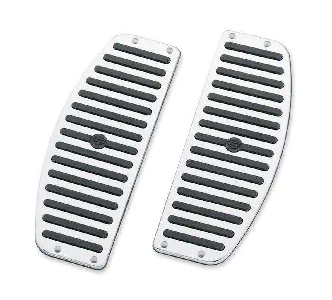 Chrome And Rubber Rider Footboard Inserts - Traditional Shape-50176-95-Rolling Thunder Harley-Davidson