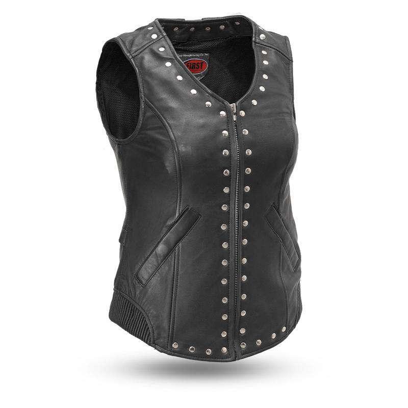 Harley davidson ladies leather on sale vest