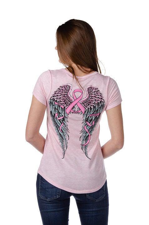 Fearless Ladies Breast Cancer Awareness Tee-Rolling Thunder Harley-Davidson