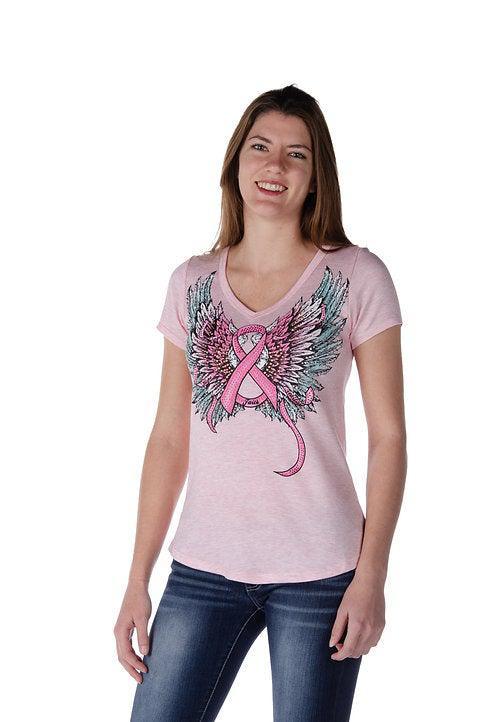 Fearless Ladies Breast Cancer Awareness Tee-Rolling Thunder Harley-Davidson