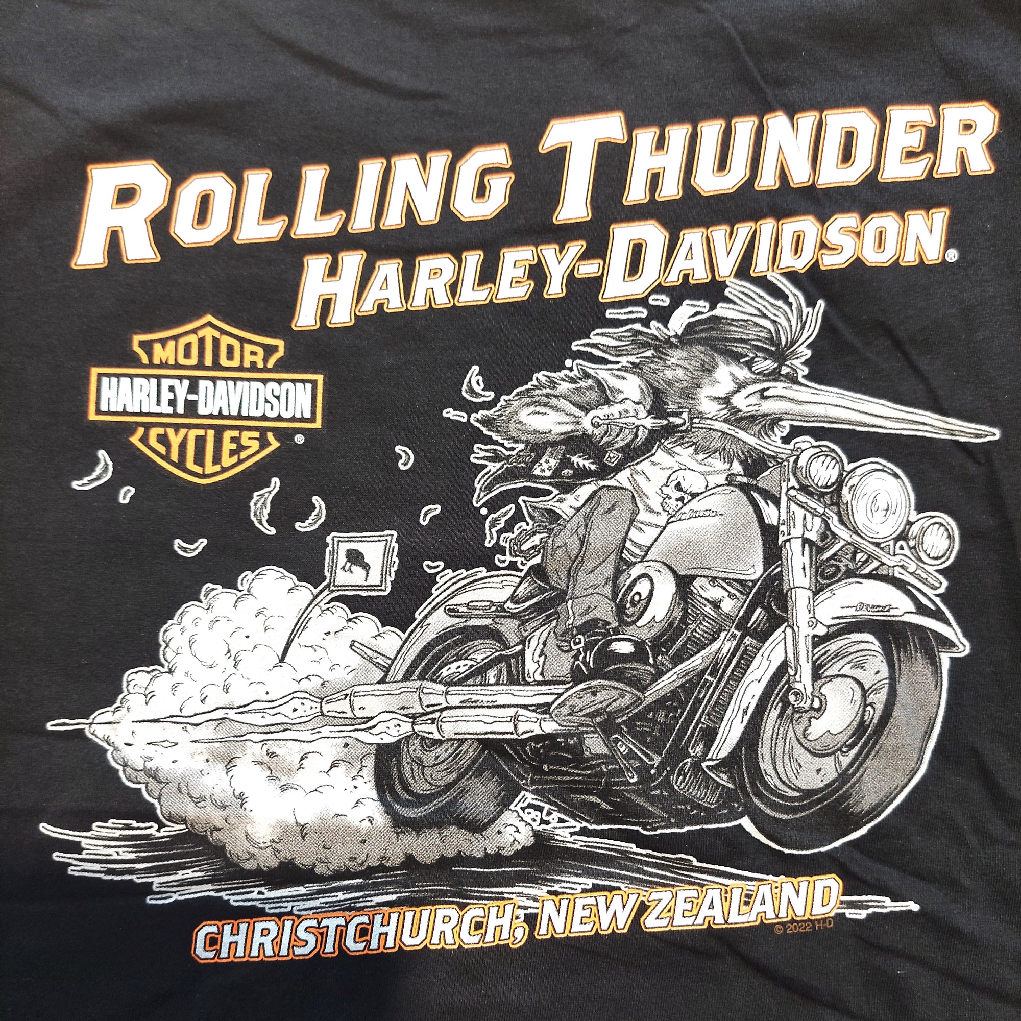 Rolling Thunder Harley-Davidson Kiwi Dealer Tee-Rolling Thunder Harley-Davidson