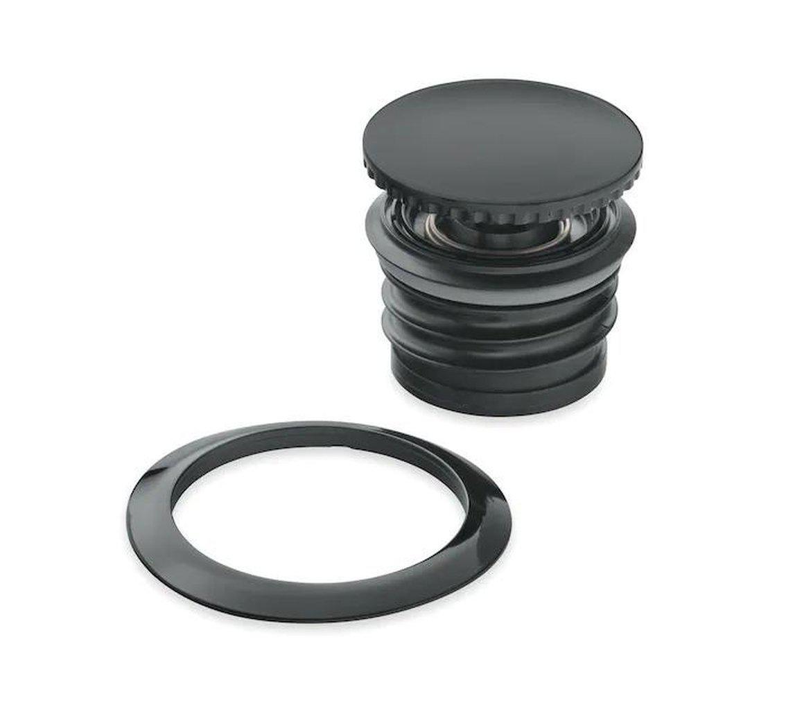 Flush-Mount Fuel Cap- Gloss Black-63140-10A-Rolling Thunder Harley-Davidson