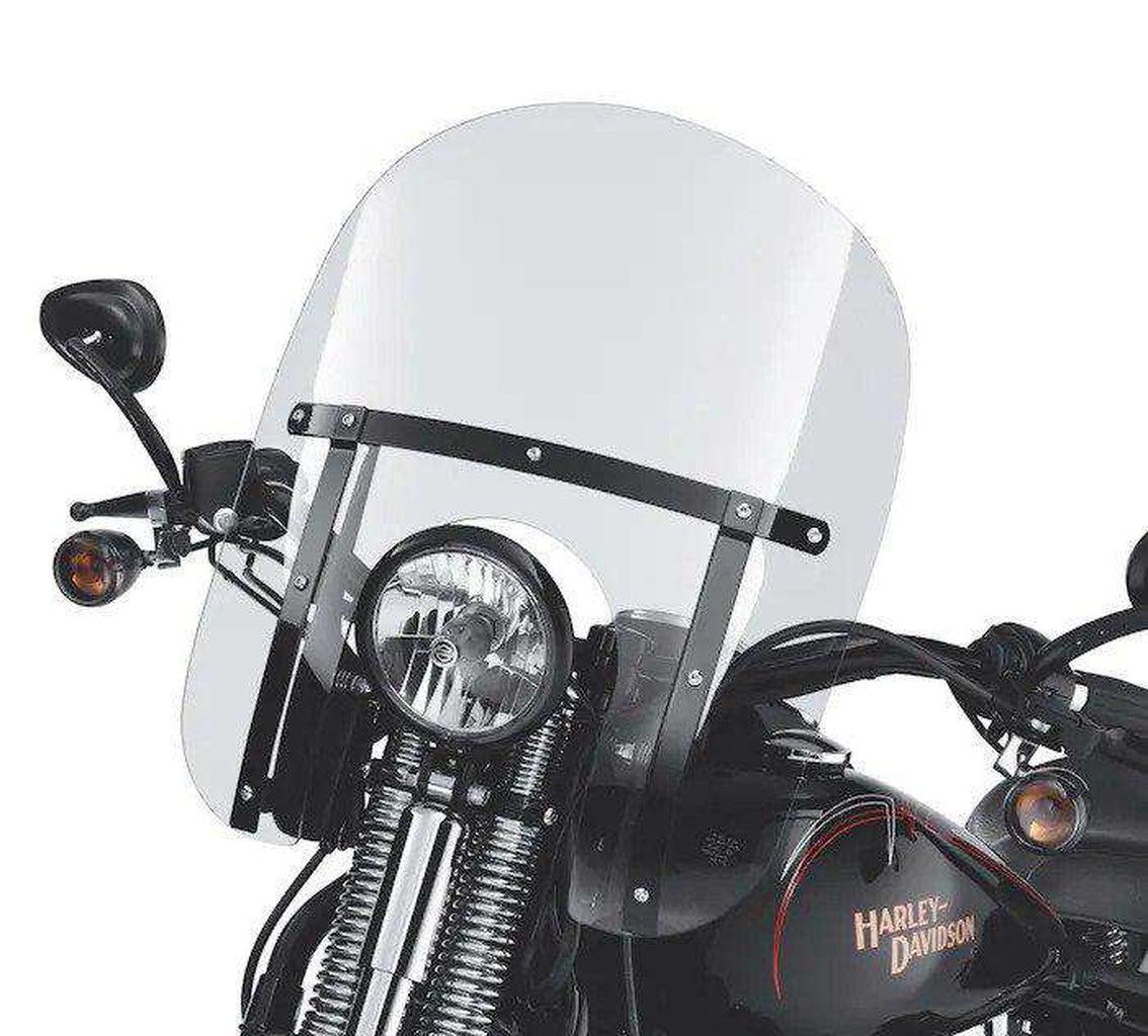 H-D Detachables Compact Windshield For Softail Springer Models - 15 In. Clear, Black Braces-58073-09-Rolling Thunder Harley-Davidson