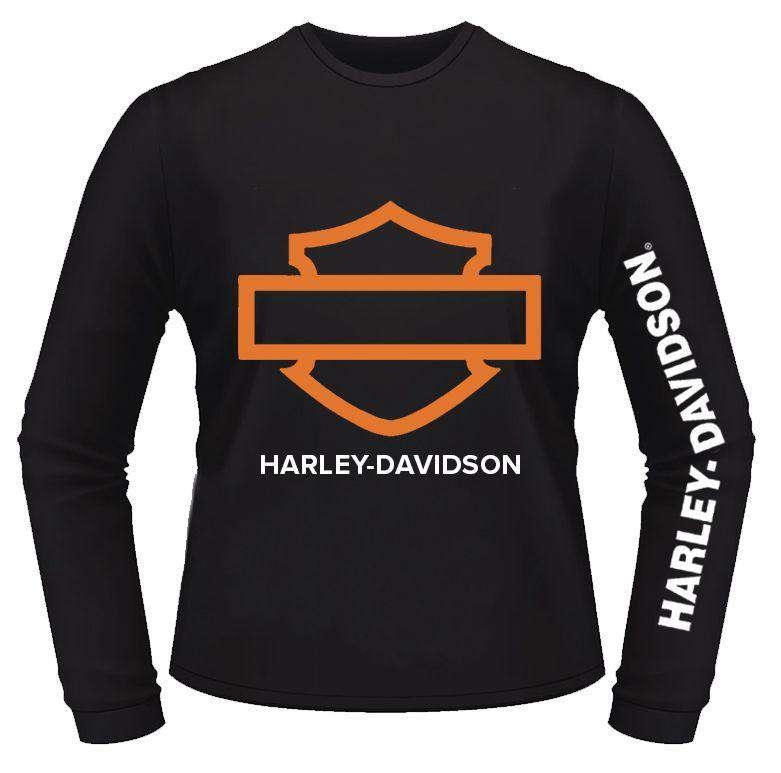 Harley-Davidson Bar &amp; Shield Silhouette Long Sleeve Tee-Rolling Thunder Harley-Davidson