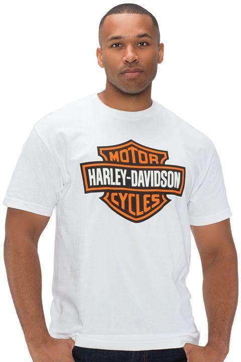 Harley-Davidson Men&#39;S White Bar &amp; Shield Tee-Rolling Thunder Harley-Davidson