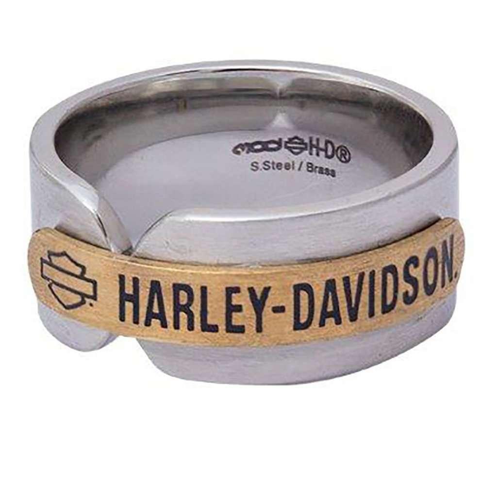 Harley-Davidson Stainless Steel Gold Tone Ring-Rolling Thunder Harley-Davidson