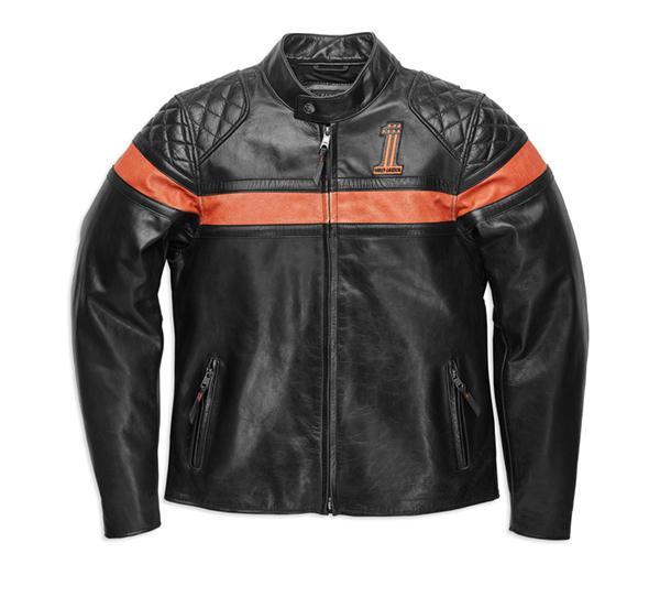Harley-Davidson Victory Lap Men&#39;S Leather Jacket-Rolling Thunder Harley-Davidson