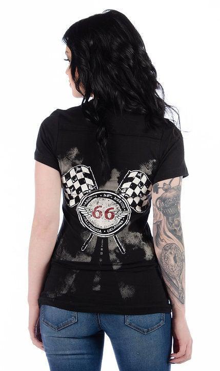 Kicks On 66 Ladies Tee-Rolling Thunder Harley-Davidson