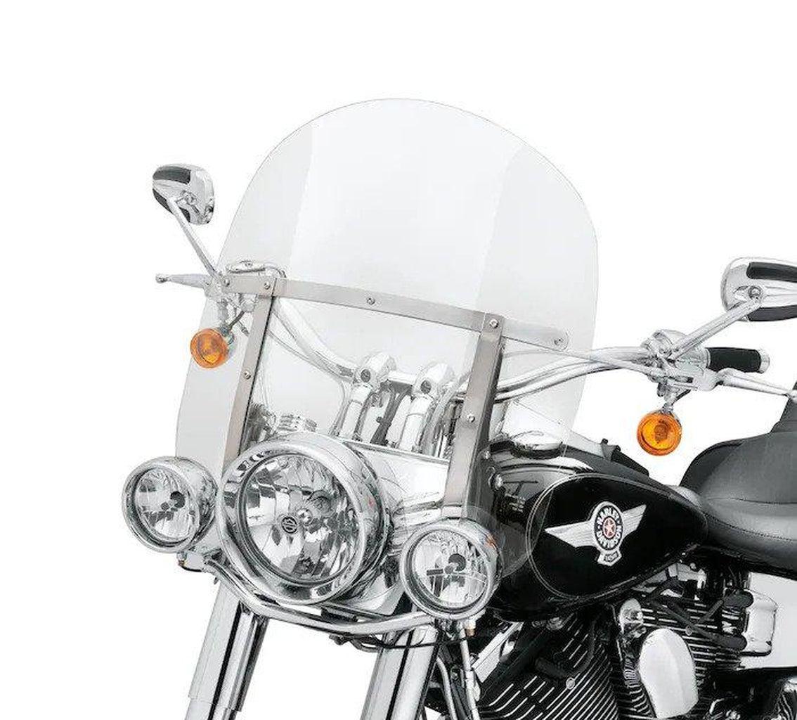 King-Size H-D Detachables Windshield For Fl Softail Models - 18 In. Clear, Polished Braces-57400115-Rolling Thunder Harley-Davidson