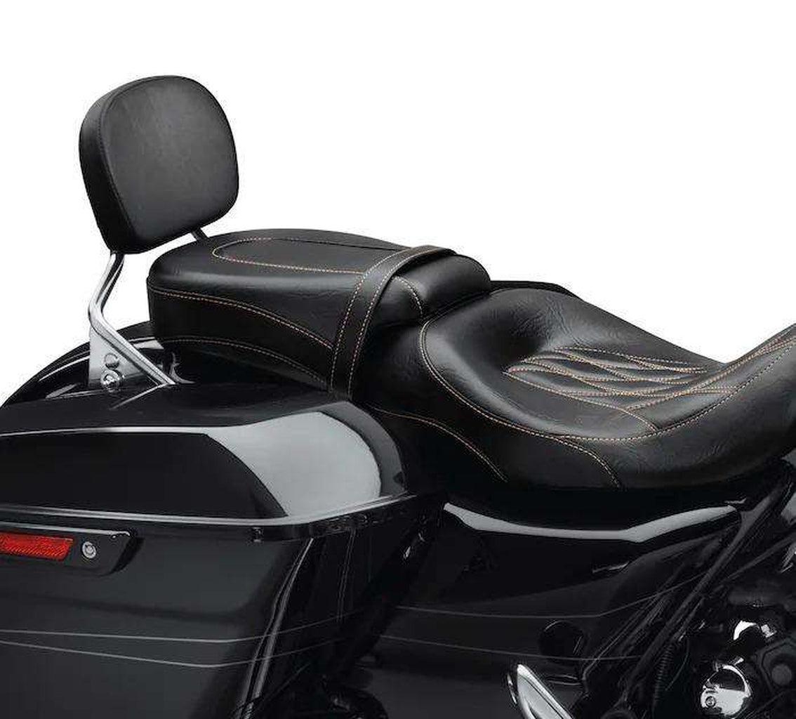 Low-Profile Passenger Pillion – Black Diamond W/Toast Stitching-52400140-Rolling Thunder Harley-Davidson