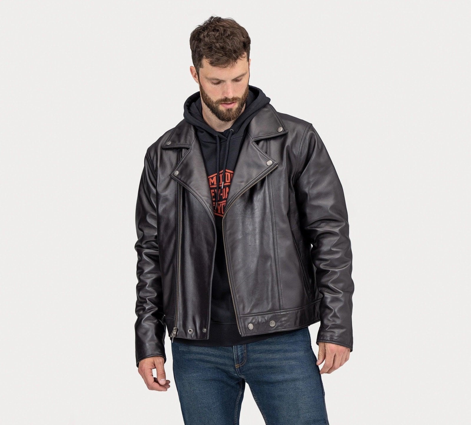 Men'S Lisbon Leather Casual Jacket-Rolling Thunder Harley-Davidson