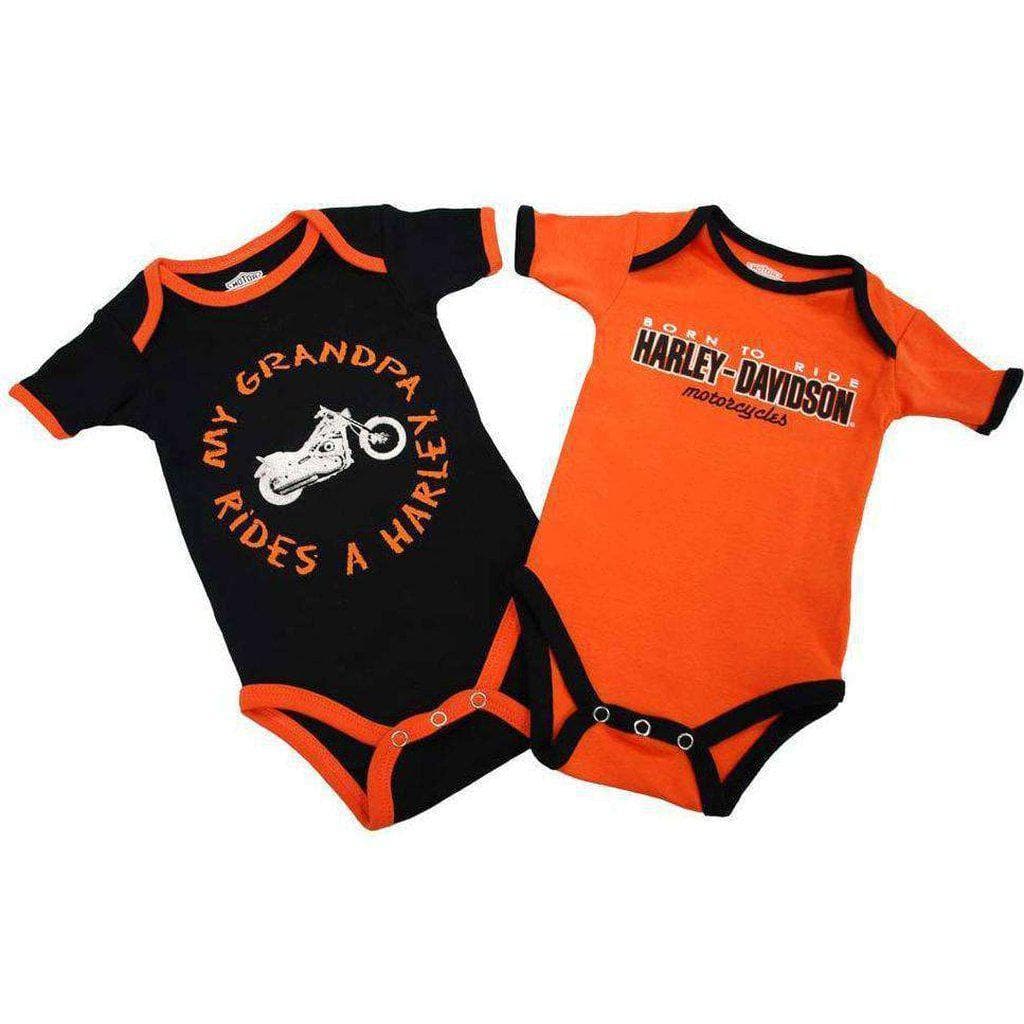 "My Grandpa Rides A Harley" Two Pack Bodysuits-Rolling Thunder Harley-Davidson