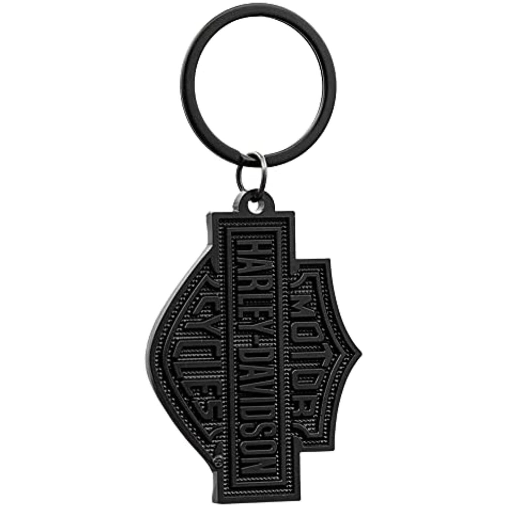 Harley-Davidson Bar &amp; Shield Knurled Key Chain-P004536R01-Rolling Thunder Harley-Davidson