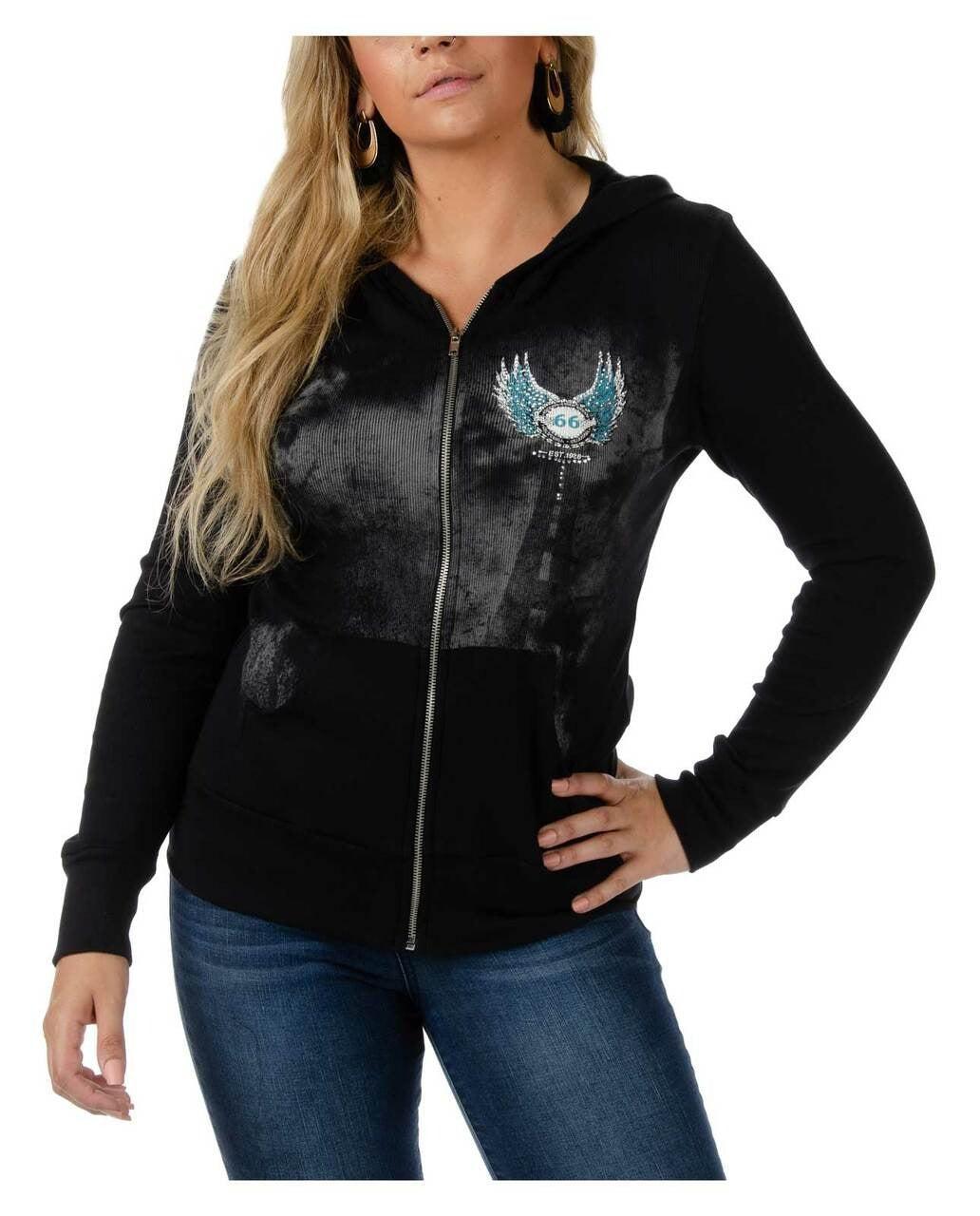 Ride Route 66 Ladies Hoodie-Rolling Thunder Harley-Davidson