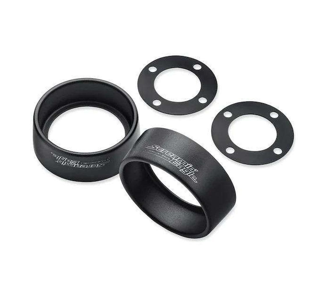 Satin Black 3.5 In. End Caps-65100153-Rolling Thunder Harley-Davidson