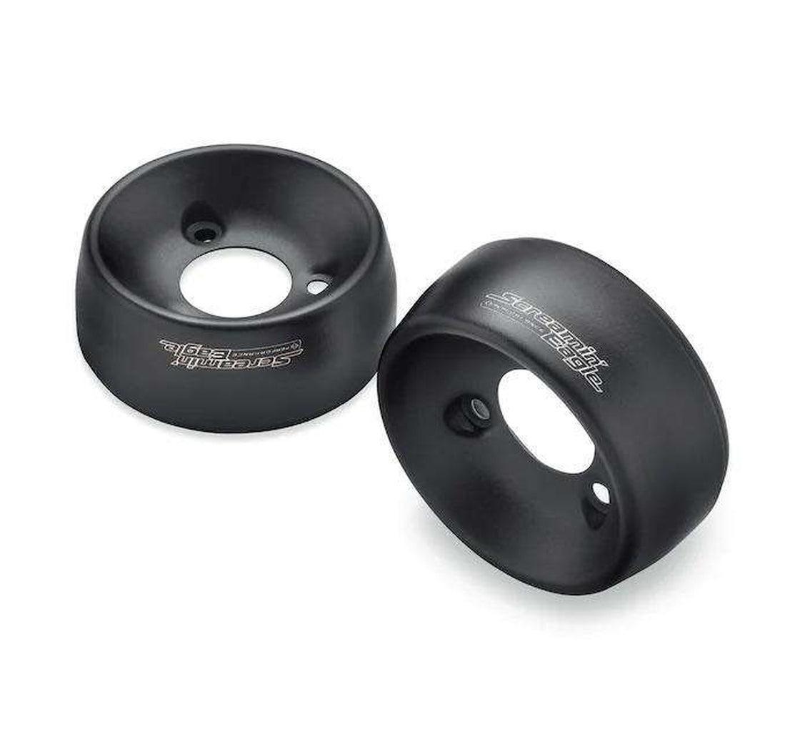 Satin Black 4.5 In. End Caps-65100122-Rolling Thunder Harley-Davidson