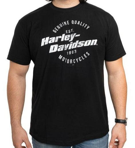 Simple Distressed Men&#39;S Tee-Rolling Thunder Harley-Davidson