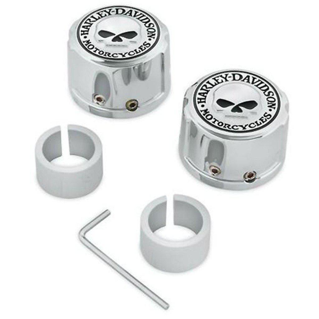 Willie G Skull Front Axle Nut Covers-43163-08A-Rolling Thunder Harley-Davidson